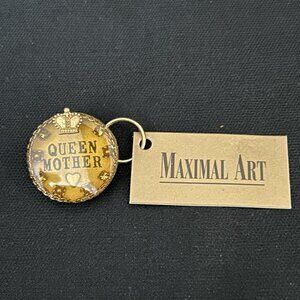 NWT MAXIMAL ART QUEEN MOTHER MOTHER'S DAY CROWN HEART GOLD JOHN WIND PIN BROOCH